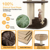 41-inch brown rattan cat tree featuring sisal scratching posts, plush cushions, and a high basket perch for comfort.