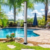 7.2 Feet Solar-Heated Outdoor Shower with Free-Rotating Shower Head-Silver - Gallery View 1 of 10