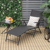 2 Pieces Foldable Chaise Lounge Chair with 2-Position Footrest-Black - Gallery View 1 of 9