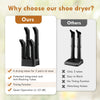 4-tube electric shoe dryer with timer, low noise, and anti-blocking design for efficient drying of 2 pairs.