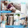 Portable 9000BTU air conditioner in white with cooling, dehumidifying, and fan modes for versatile home comfort.