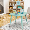 Kids square steel table in blue, 27 inches, sturdy with rounded corners, perfect for learning and play in various.