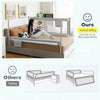 Toddler bed rail in gray showcasing vertical lifting feature, built-in anti-collision cotton, and convenient side.