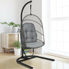 Hanging Wicker Egg Chair with Stand -Gray - Gallery View 1 of 12