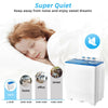 Portable semi-automatic twin tub washing machine in blue with 18 lbs washing and 8 lbs spinning capacity for efficient.