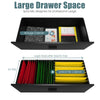Large drawer space of the black 2-drawer lateral file cabinet, designed for letter, legal, and A4 size files.