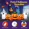 Halloween inflatable decoration featuring 9 feet of pumpkins and 2 lighted ghosts, perfect for outdoor parties.