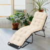 Outdoor Lounge Chaise Cushion with String Ties for Garden Poolside-Beige - Gallery View 1 of 12