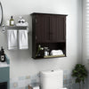 2-Door Wall Mount Bathroom Storage Cabinet with Open Shelf-Espresso - Gallery View 1 of 10