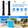 7.2 feet solar-heated outdoor shower in black with a free-rotating shower head, ideal for convenient outdoor use.