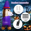 5-foot inflatable dachshund dog with pumpkin, featuring LED lights, waterproof fabric, and stability stakes for.