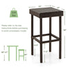Brown patio rattan wicker bar stool with footrest, 29 inches tall, suitable for outdoor use and durable against the.