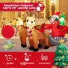 Inflatable Santa on sled with 2 reindeer, 7.2 feet long, made of durable polyester, perfect for outdoor Christmas.