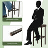Brown rattan bar stool with comfortable footrests and anti-slip foot pads, ideal for outdoor patio use.