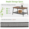 Rectangular coffee table with acacia wood top and open shelf, ideal for drinks and magazines in a patio furniture set.