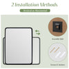 Rectangular wall mount bathroom mirror with rust-resistant steel frame, suitable for vertical or horizontal.
