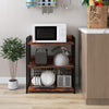 3-tier industrial bookshelf with adjustable shelves, sturdy metal frame, ideal for kitchen storage and display.