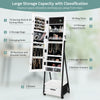 Jewelry cabinet with full-length mirror, featuring large storage capacity, multiple compartments, and a durable MDF.