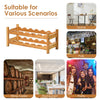 2-tier bamboo wine rack holding 12 bottles, eco-friendly design, perfect for kitchen, pantry, or wine cellar storage.