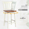 Swivel bar stool set with 360° rotating seat, solid rubberwood frame, and vintage design for kitchen or dining room.