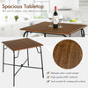 Square bar table set with rustic brown MDF top and 4 backless stools, perfect for dining in kitchens or cafes.