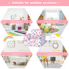 Convertible kid sofa bed in pink with flamingo pattern, perfect for playrooms, bedrooms, and living rooms.