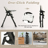 4-in-1 baby high chair in gray with adjustable height, removable trays, and folding design for easy storage and.