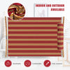 Outdoor hammock with detachable pillow in red, made of breathable, fade-resistant polyester for comfortable relaxation.