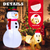 6-foot inflatable snowman and dog set with LED lights, made of waterproof polyester, perfect for outdoor Christmas.