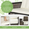 Close-up of the cushion with zippered design from the 4-piece patio rattan furniture set, featuring weather-resistant.