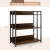 3-tier industrial bookshelf with adjustable shelves, featuring a durable wood finish and sturdy metal frame for.