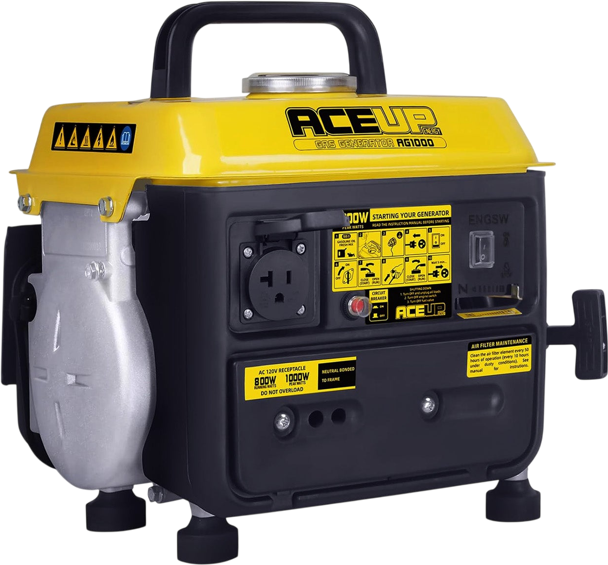 Aceup Energy AG1000 Generator 800/1000W Gas Powered 2-Stroke Ultralight CARB New