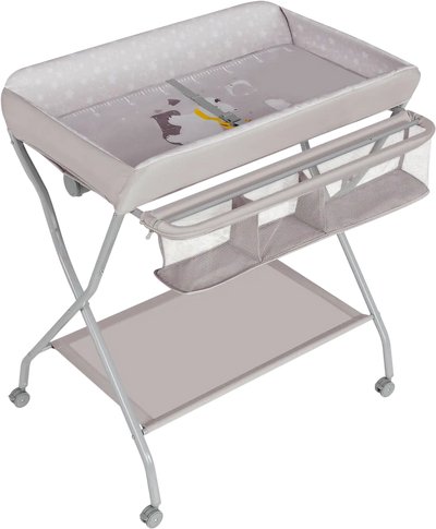 Costway Baby Changing Table w/ Safety Belt 4-Side Defense 90153847 New