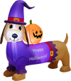 5 Feet Long Halloween Inflatable Dachshund Dog with Pumpkin