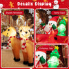 Inflatable Santa on sled with two reindeer, 7.2 feet long, featuring bright LED lights for festive outdoor decoration.