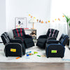 Kids recliner chair in pink with a sturdy wood and steel frame, featuring anti-slip feet for added stability and safety.