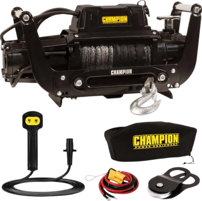 Champion 100427 Electric Winch Kit with Speed Mount 12,000-lb. Synthetic Rope New