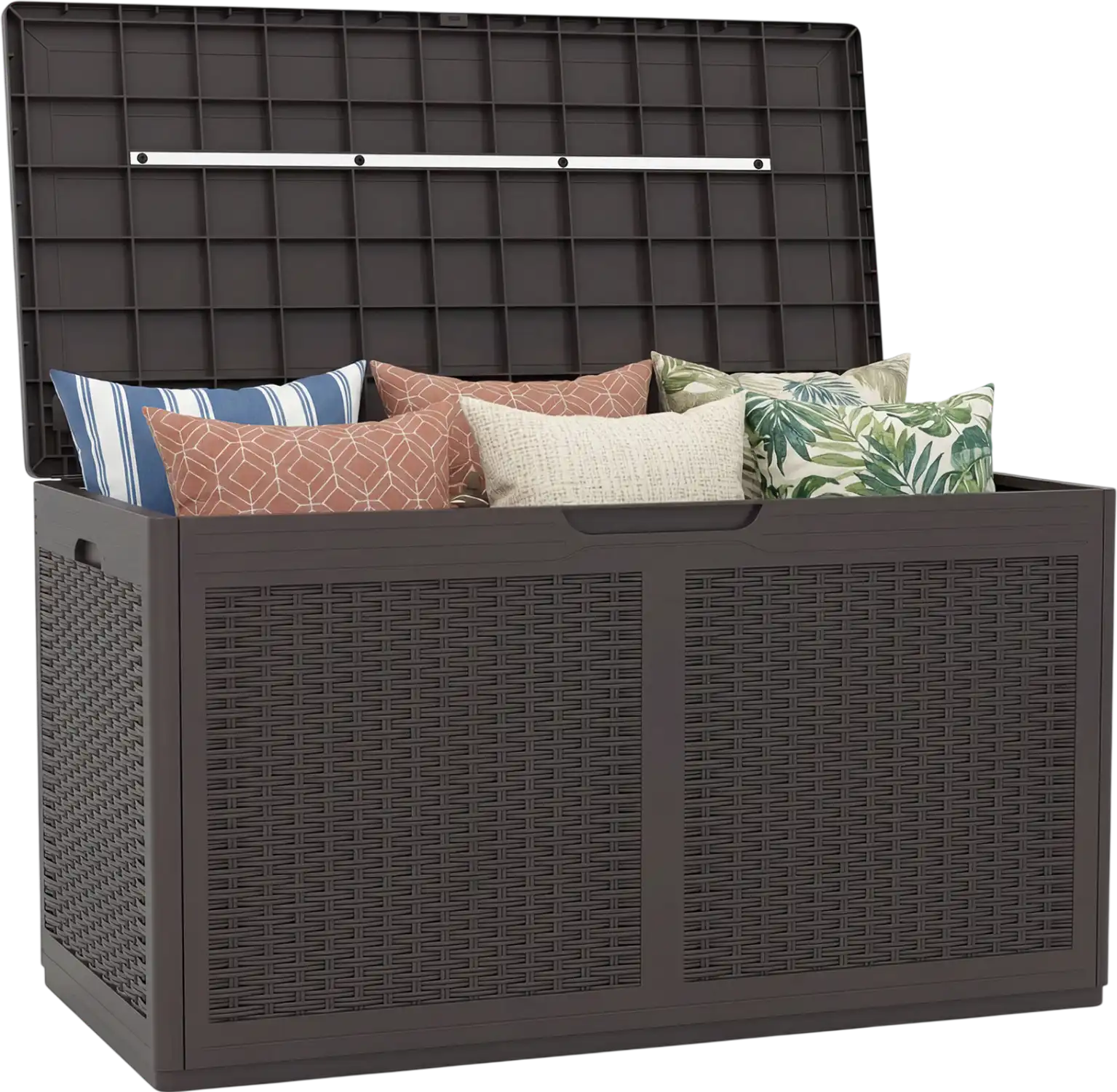 Costway 100 Gallon Resin Deck Box Outdoor Waterproof Storage Bench 698217435 New