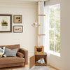 Adjustable 101-inch cat tree with litter box enclosure, two platforms, and sisal scratching posts for active cats.