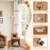 Height-adjustable 101-inch cat tree with litter box enclosure, sisal scratching posts, and cute claw design for pet.