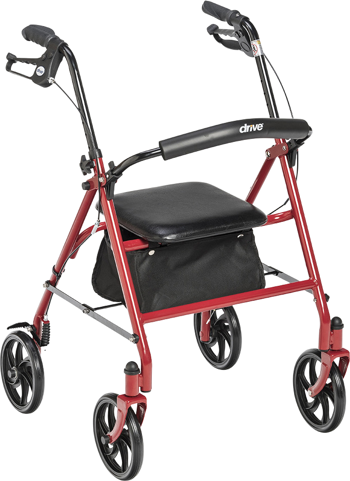 Drive Medical 10257RD-1 Durable Rollator Walker 4 Wheels 7.5