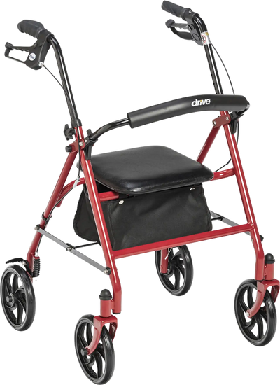 Drive Medical 10257RD-1 Durable Rollator Walker 4 Wheels 7.5