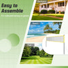 Portable outdoor volleyball net set shown in a park setting, featuring adjustable height and easy assembly for games.