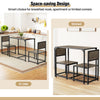Compact dining set with oak finish, featuring a table and two chairs, ideal for small spaces and easy storage.