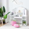 Kids Tri Folding Mirror Makeup Dressing Vanity Table Set-White - Gallery View 1 of 11