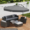10 Feet Patio Cantilever Umbrella with Cover Tilt Adjustment and Ruffled Edge-Gray - Gallery View 1 of 10