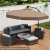 10 Feet Patio Cantilever Umbrella with Cover Tilt Adjustment and Ruffled Edge-Taupe - Gallery View 1 of 10