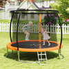 10FT Outdoor Trampoline Heavy-Duty Recreational Trampoline with Safety Enclosure Net-Orange - Gallery View 1 of 10