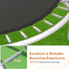 Close-up of the trampoline's high-tensile springs and safety enclosure net for reliable bouncing and stability.