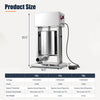 10L electric sausage stuffer in silver with stainless steel tubes, foot pedal, and stepless speed control for easy meat filling.